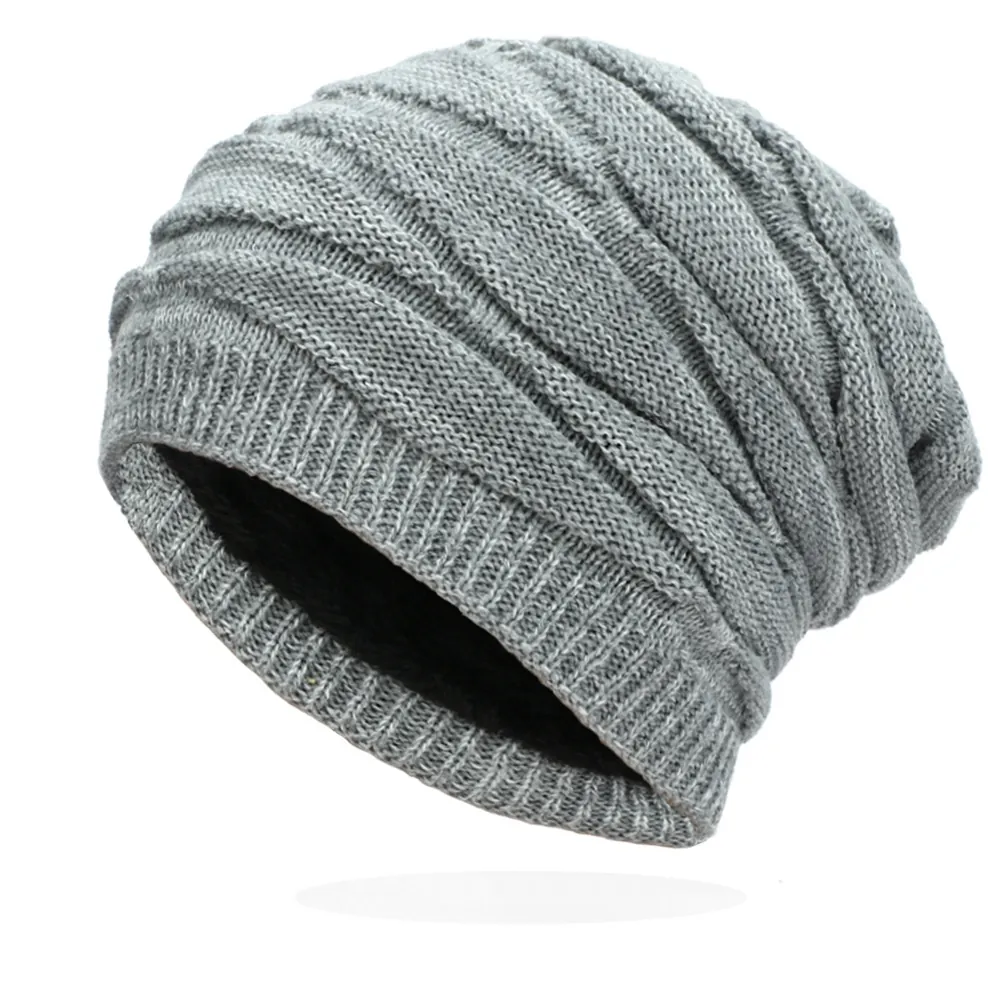 Bonnet Hiver En Tricot Acrylique Doublé De Polaire Chaud Coupe-Vent Motif Losanges Couleur Mixte Pour Hommes Et Femmes