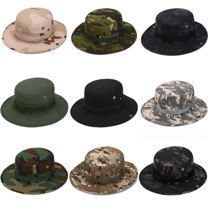 Tactical Boonie Hat Outdoor Camouflage Sun Protection Wide Brim Fishing Hiking Camping Ripstop Breathable For Men Women