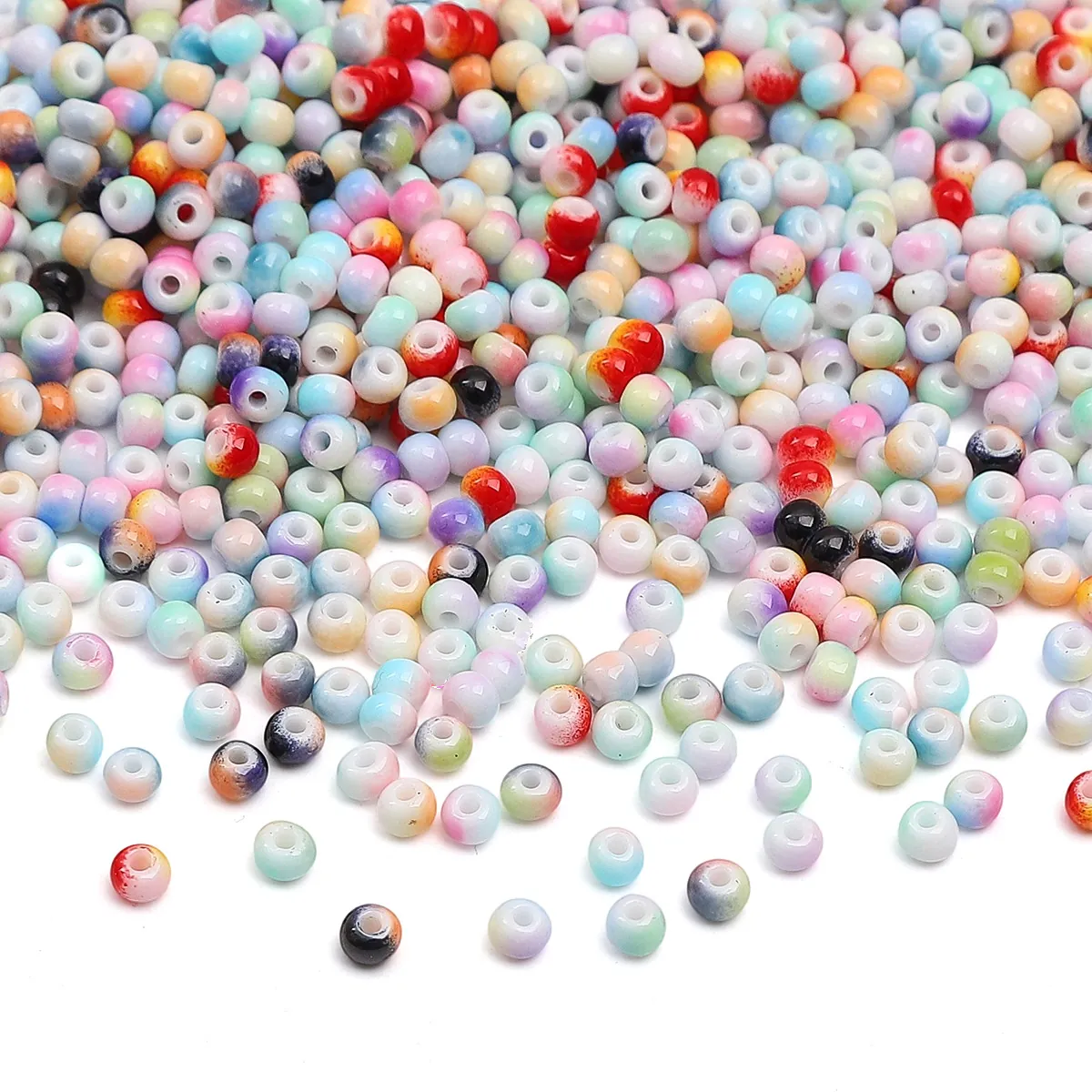 Glass Seed Beads Colorful Gradient Round Spacer Loose Beads For Handmade DIY Jewelry Bracelet Necklace Making Vibrant