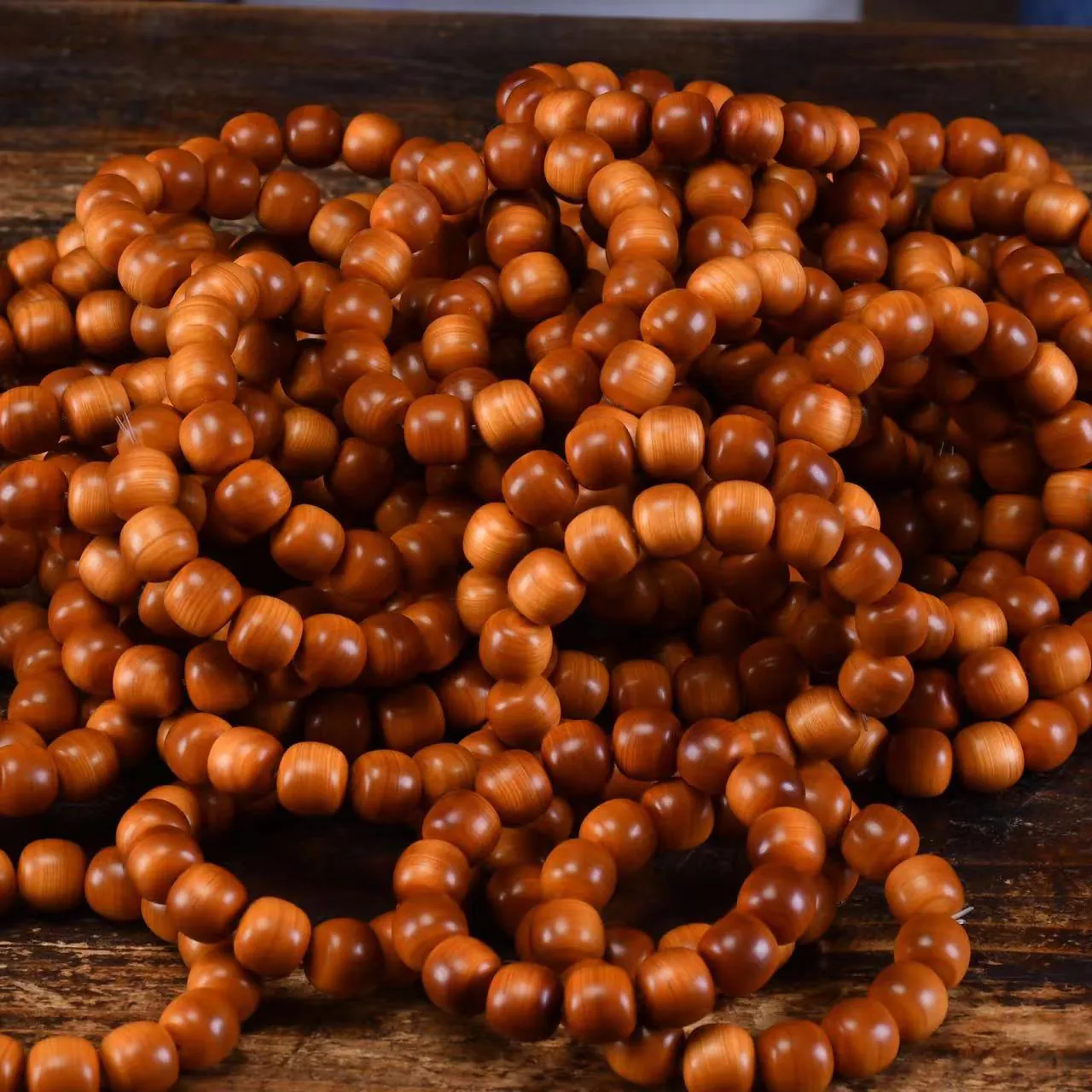 Natural Wood Bead Bracelet Handmade Polished Cliff Cypress Buddhist Prayer Beads Meditation Ethnic Jewelry For Men Women