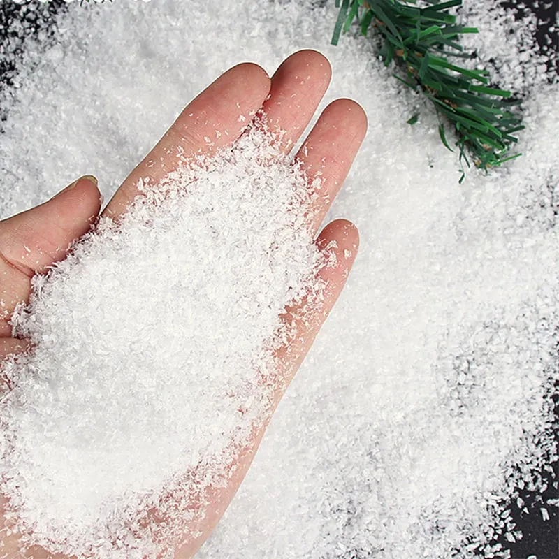 Artificial Snow Powder Realistic PVC Dry Fake Snow For Christmas Window Display Winter DIY Decor Photography Props