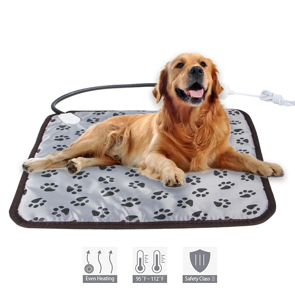 Tapis Chauffant Électrique Pour Animaux Imperméable Température Réglable Avec Câble Résistant Aux Morsures Pour Chiens Chats