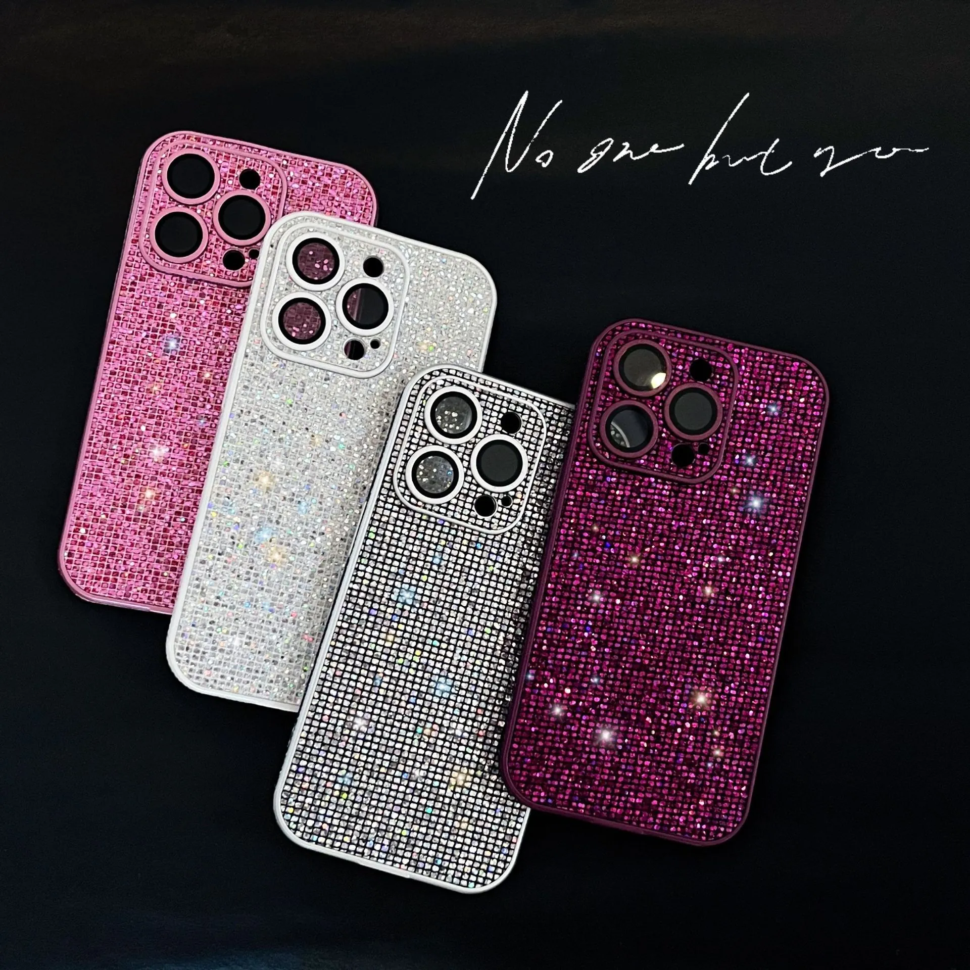 Luxurious Sparkling Rhinestone Phone Case For IPhone 17 16 15 14 13 12 11 High Density Glitter Protective Cover Elegant