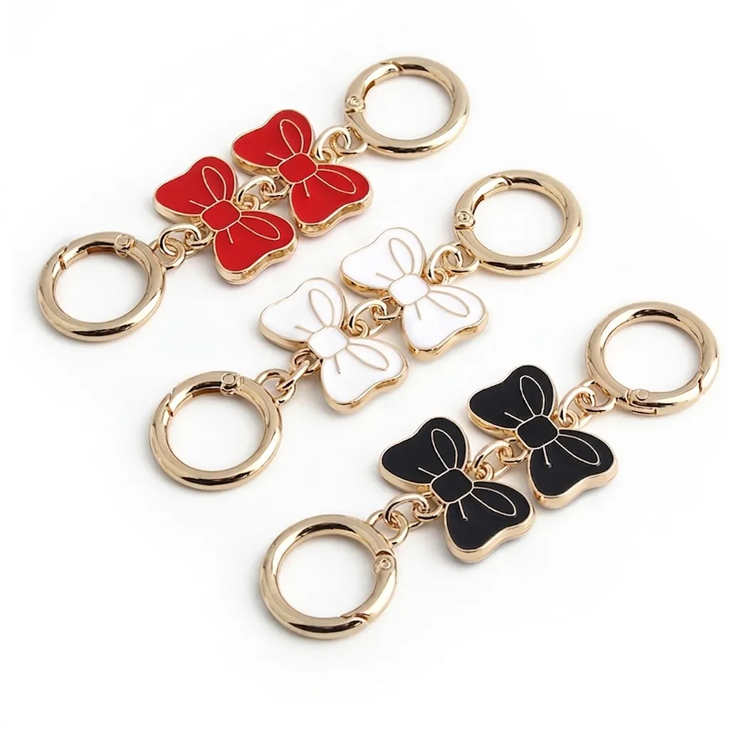 Bowknot Bag Strap Extender Chain Metal Enamel Shoulder Bag Modification Accessories Trendy Decorative Clasp