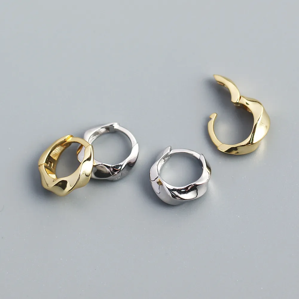 Twisted Hoop Earrings 925 Sterling Silver Minimalist Geometric Polished Jewelry Accessories For Women