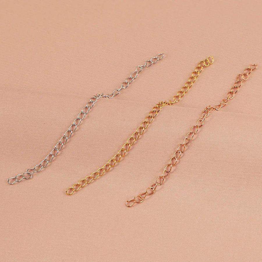 Edelstahl Verlängerungskette Für Halsketten Und Armbänder Schmuckherstellung DIY Zubehör Vakuumbeschichtet 18K Gold