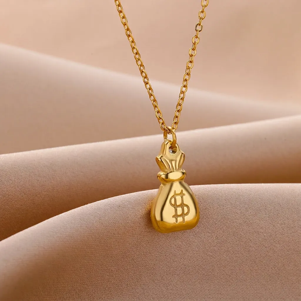 Pendant Necklace Gold Plated Stainless Steel Retro Heart Butterfly Padlock Jewelry For Women