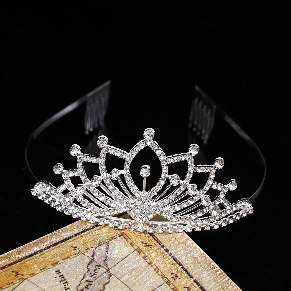 Braut Strass Krone Hochzeit Tiara Legierung Silber Luxus Haarschmuck Mit Haarkämmen Für Frauen Party