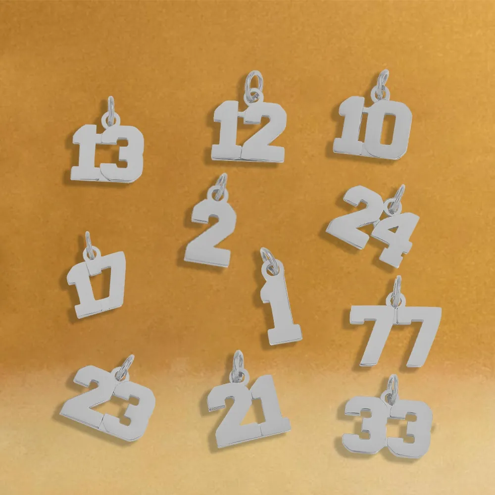 316L Stainless Steel Arabic Number Pendant Gold Silver Color Tiny Numerals Charm For DIY Necklace Bracelet Jewelry Making