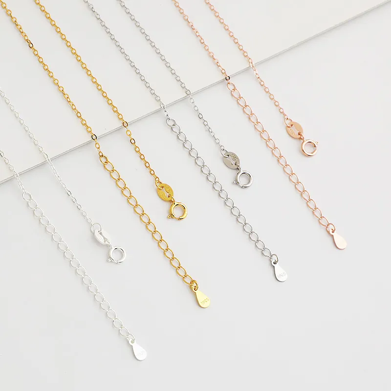 Collana A Catena Incrociata In Argento Sterling S925 Catena A O Minimalista Con Estensione Regolabile Accessorio Fai Da Te