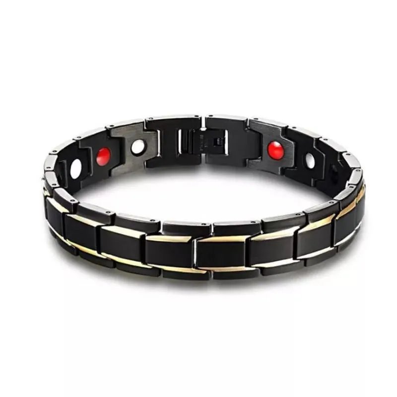 Magnetic Therapy Bracelet Zinc Alloy Linked Detachable Modules For Men Women Couples Electroplated Geometric Style