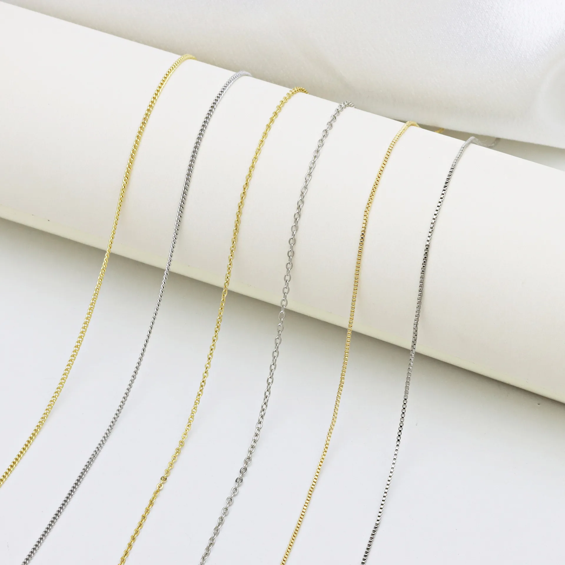 Minimalist Copper Necklace Adjustable Extension Universal Chain 18K Gold Plated Lobster Clasp Slider Bead Pin End Women