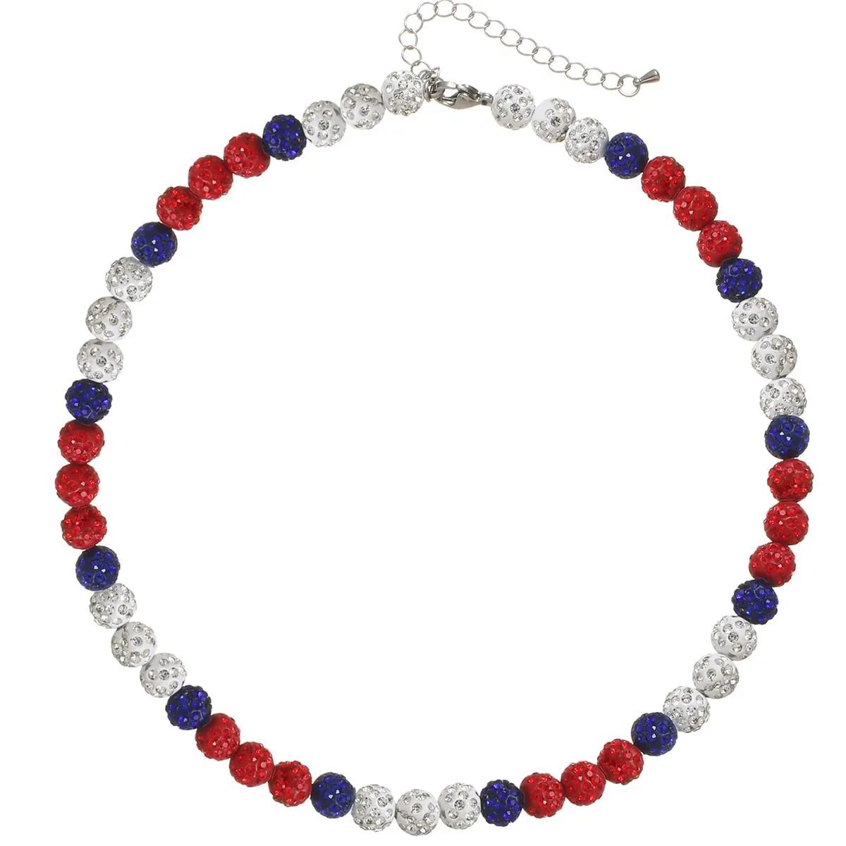 Sport Baseball Rhinestone Ball Necklace For Women Men Adjustable 10mm Crystal Bead Chain Fashion Jewelry Gift