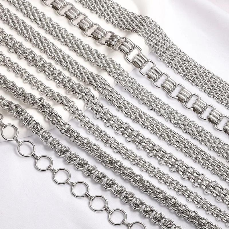 Stainless Steel Chains DIY Jewelry Making Accessories Polished High Brightness Necklace Bracelet Crafting Accessories