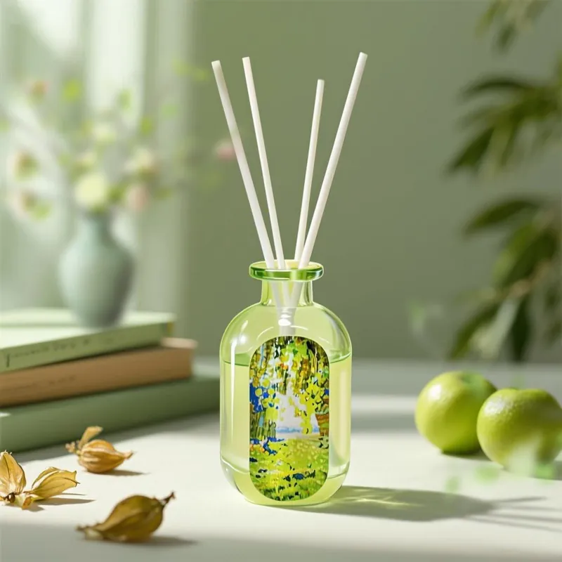 Reed Diffuser Impressionist Oil Painting Glass Bottle Indoor Fragrance Home Decor Artistic Scented Essential Oil Aromatherapy