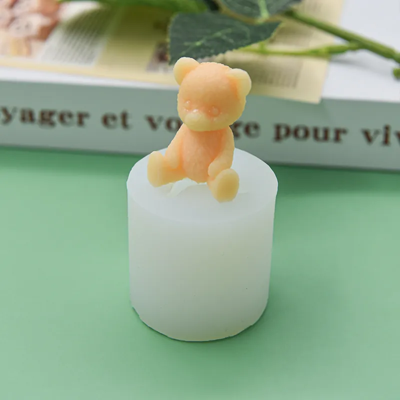 Sitting Bear Silicone Mold For DIY Cake Fondant Chocolate Mousse Candle Making Cute Handmade Craft Tool