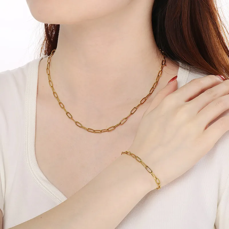 Büroklammer Kette Halskette Edelstahl Einfach Trendiger Minimalistischer Schmuck Für Männer Frauen Mode