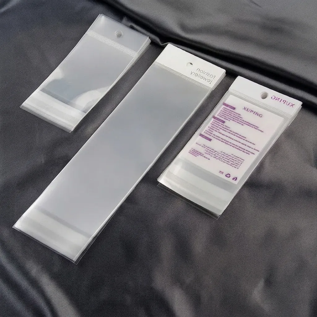 Jewelry Packaging Bags Transparent OPP Plastic With Paper Hanging Hole Header Self Adhesive For Necklaces Earrings Pendants