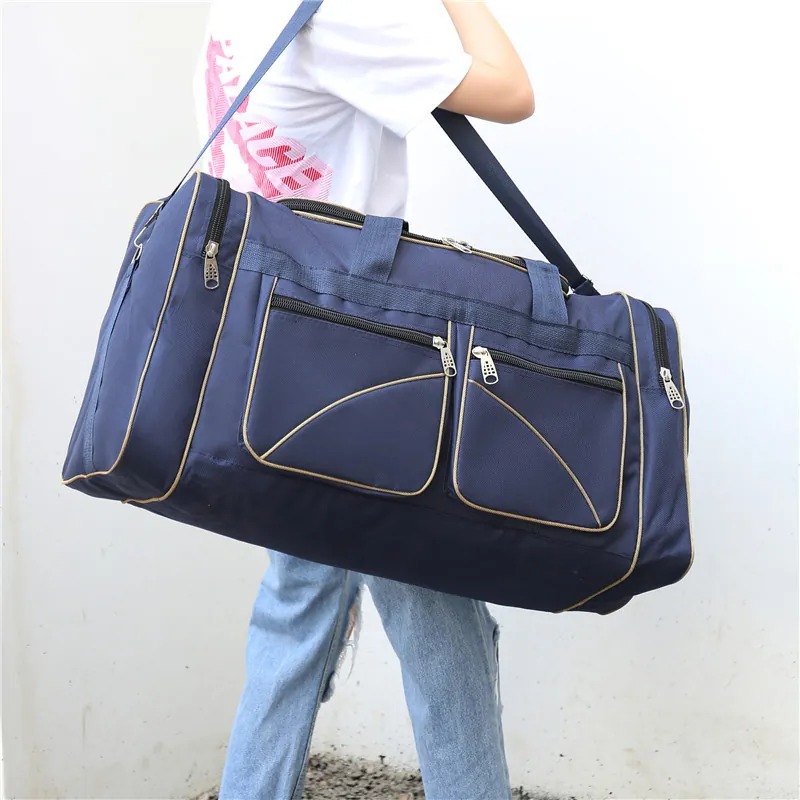 Large Capacity Duffel Bag Oxford Cloth Travel Luggage Tote With Multiple Pockets Detachable Shoulder Strap Durable