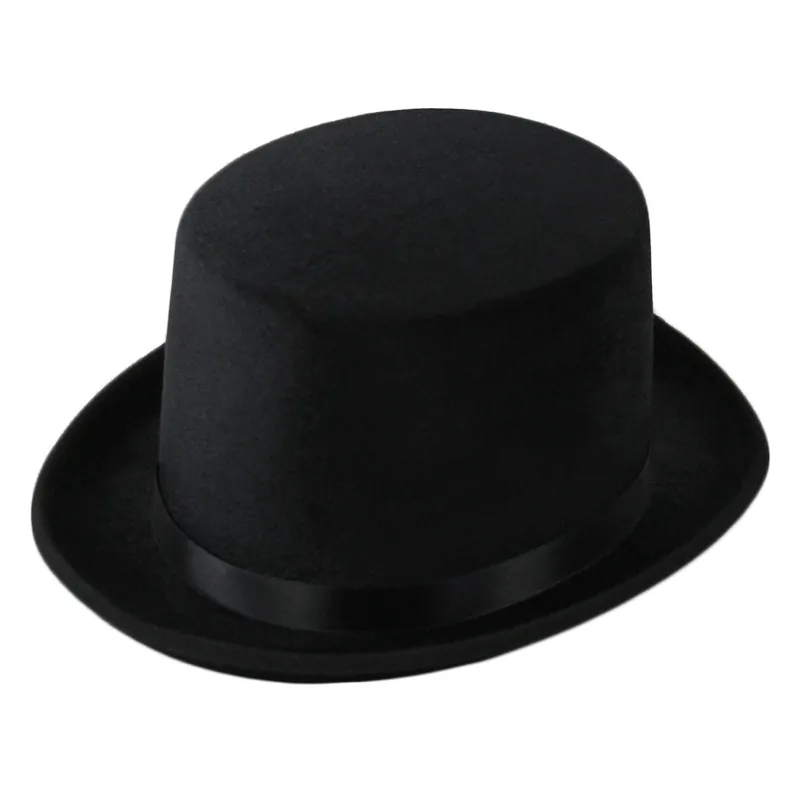 Cappello A Cilindro Nero Classico Costume Da Mago Vintage Cappello Lincoln Con Fascia In Raso Per Festa Di Halloween Stile Gentiluomo