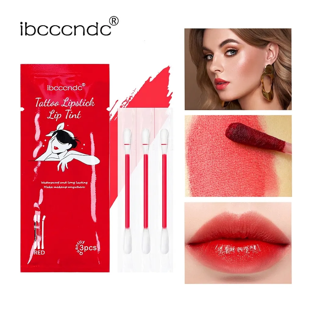 Rossetto Bastoncino Di Cotone Usa E Getta Impermeabile Lunga Durata Opaco Tinta Labbra Portatile Trucco Viaggio Assorbente
