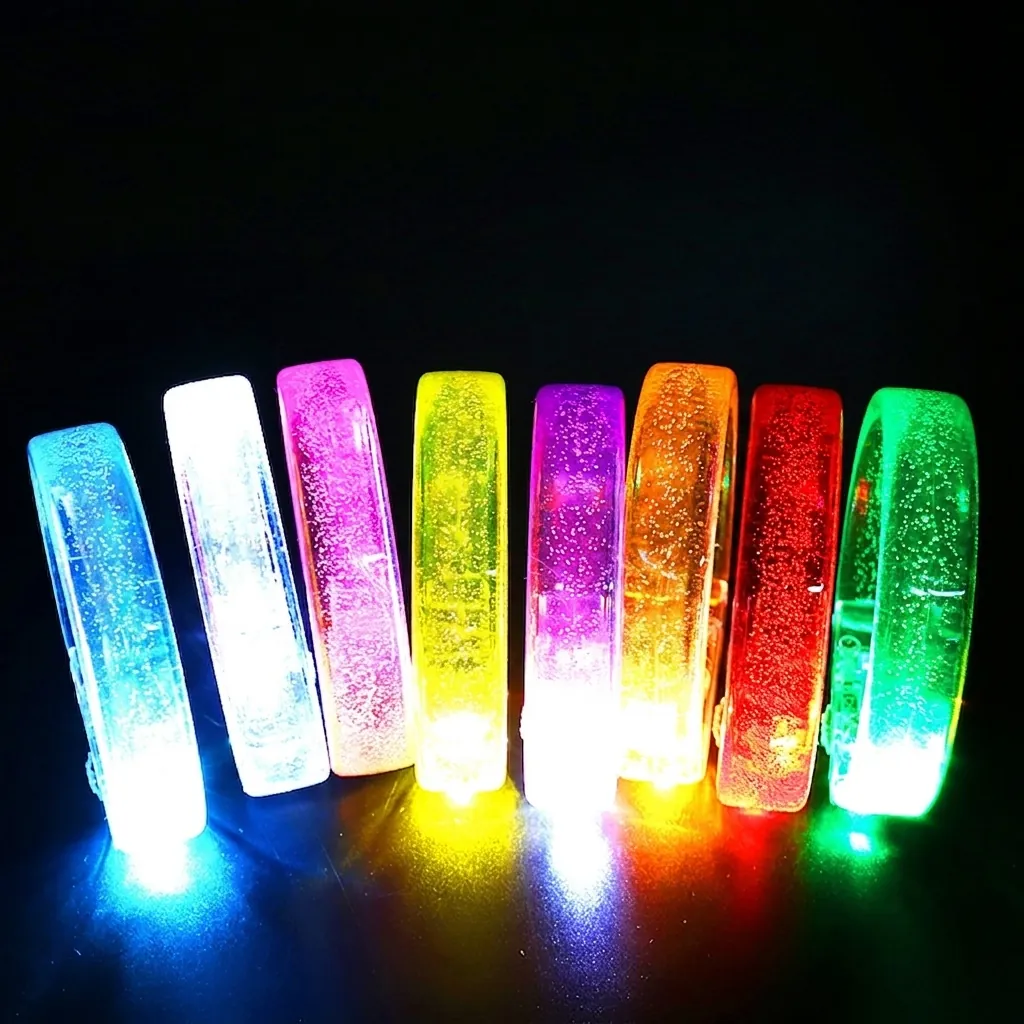 LED Glowing Bracelet Acrylic Bubble Texture Flash Light Up Bangle For Party Concert Night Running Halloween Festival