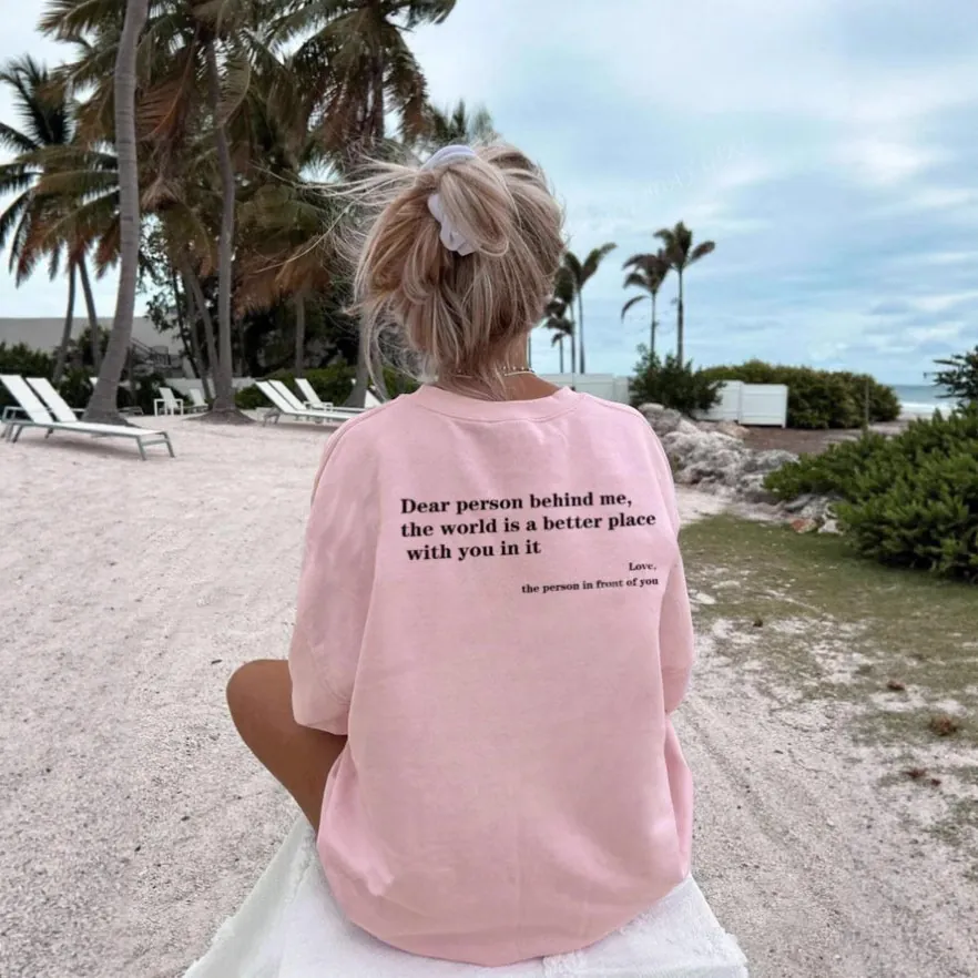 T-Shirt Femme Avec Slogan Inspirant Coton Col Rond Manches Courtes Ample Décontracté Haut D'été Imprimé Lettres Confort