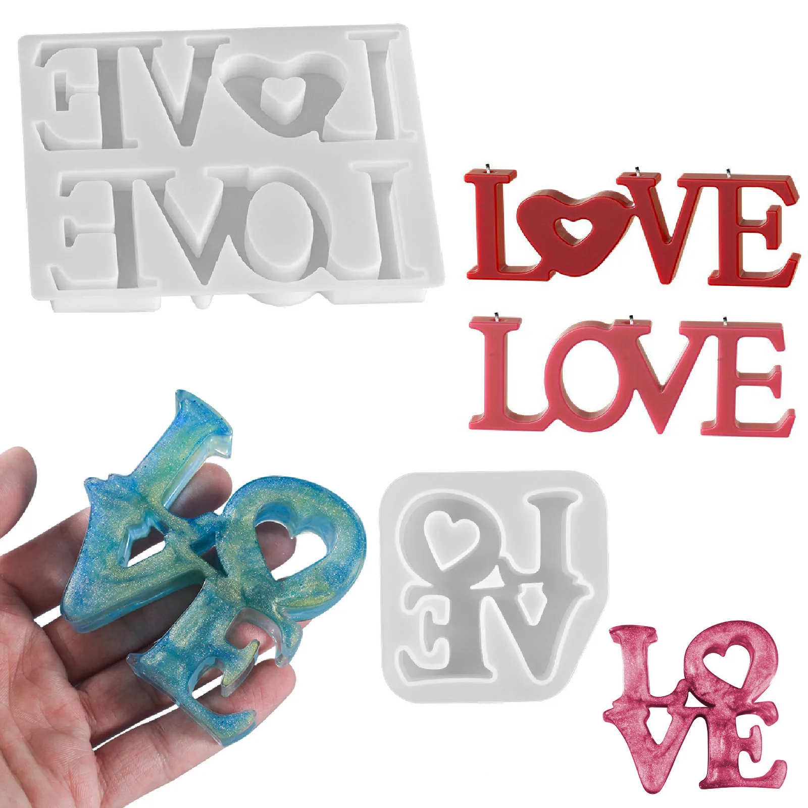 Love Letter Silicone Mold For Resin Casting DIY Candle Making Romantic Heart Design Home Decor Ornament