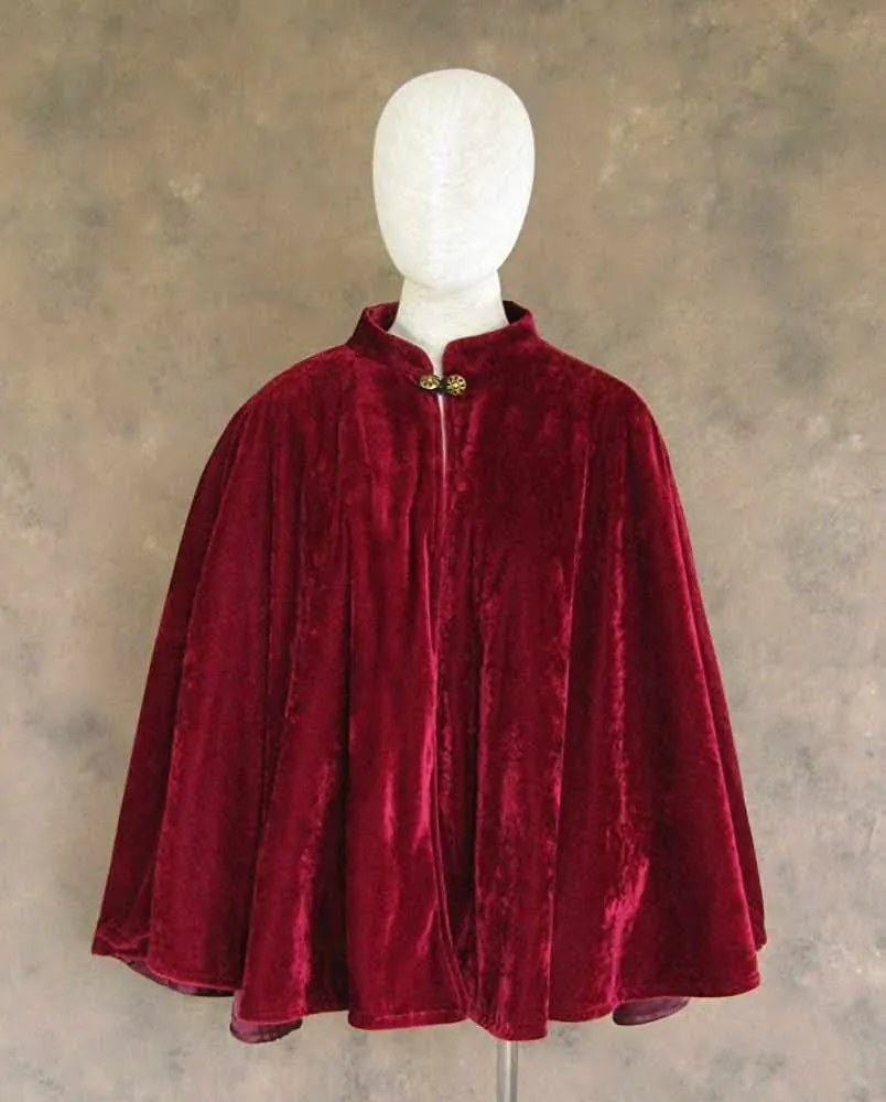 Christmas Halloween Velvet Short Cape Cloak Rhinestone Neckline Shawl Solid Color Party Costume Accessory Warm Poncho For Women