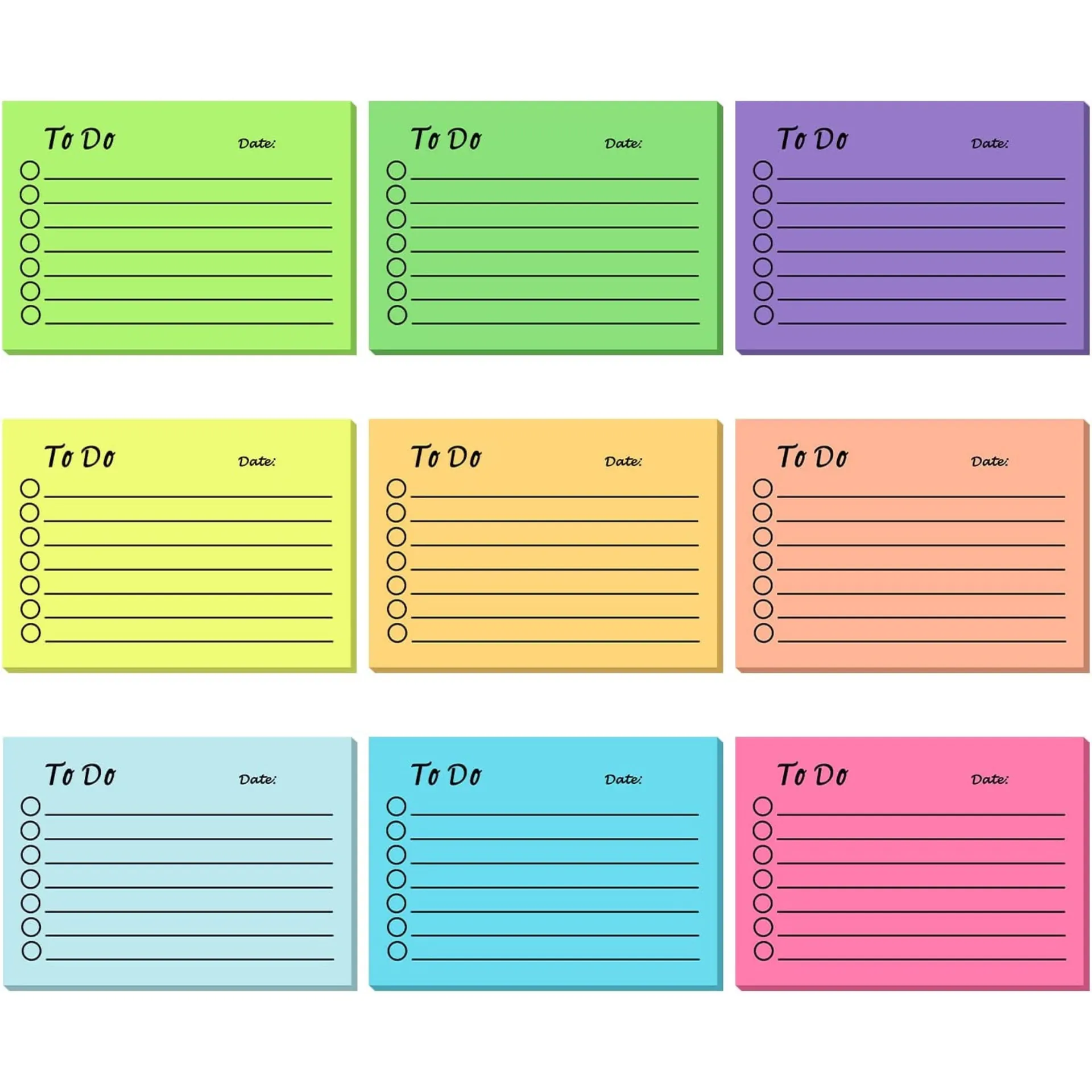 To Do List Sticky Notes Colorful Paper Memo Pads For Daily Plan Task Management Office School Stationery
