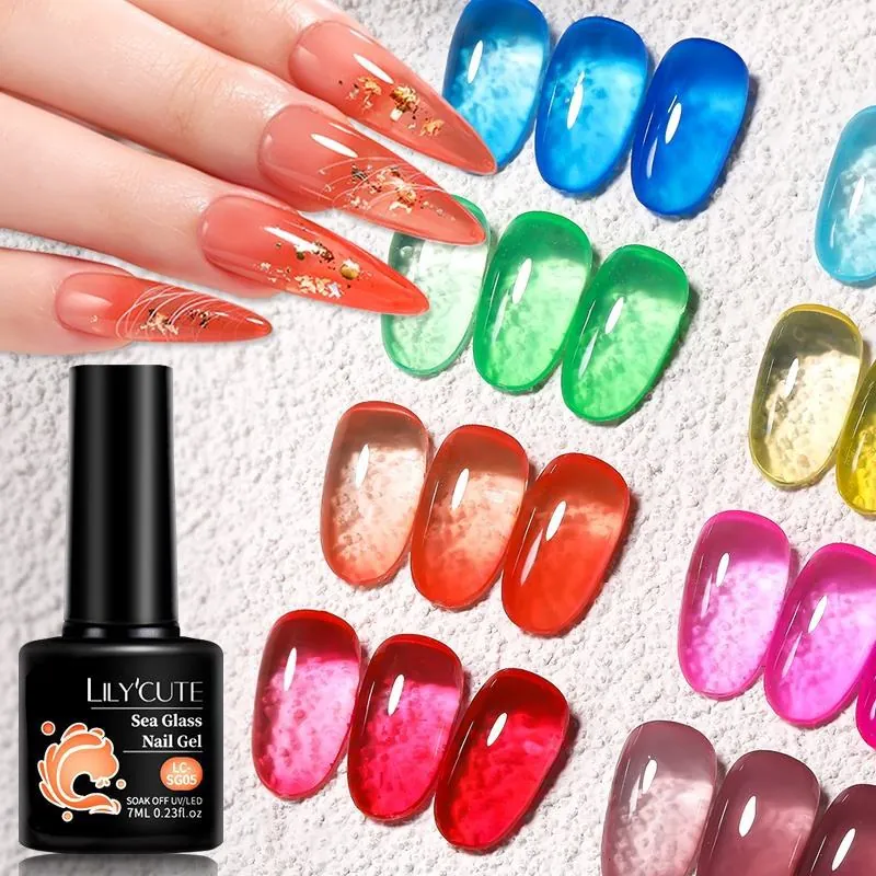 Jelly Nude Nagellack Gel Semi-Transparent Sea Glass Amber Soak Off UV LED Gel Für DIY Maniküre Natürlicher Look