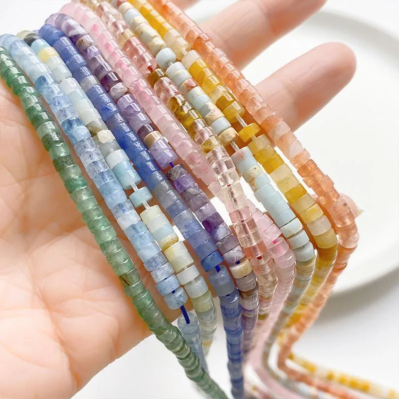 Perline Distanziatrici Tonde Piatte in Cristallo Naturale Perline Sintetiche a Tubo per Creazione di Gioielli Fai-da-te Bracciale Collana Accessori Materiali Artigianali