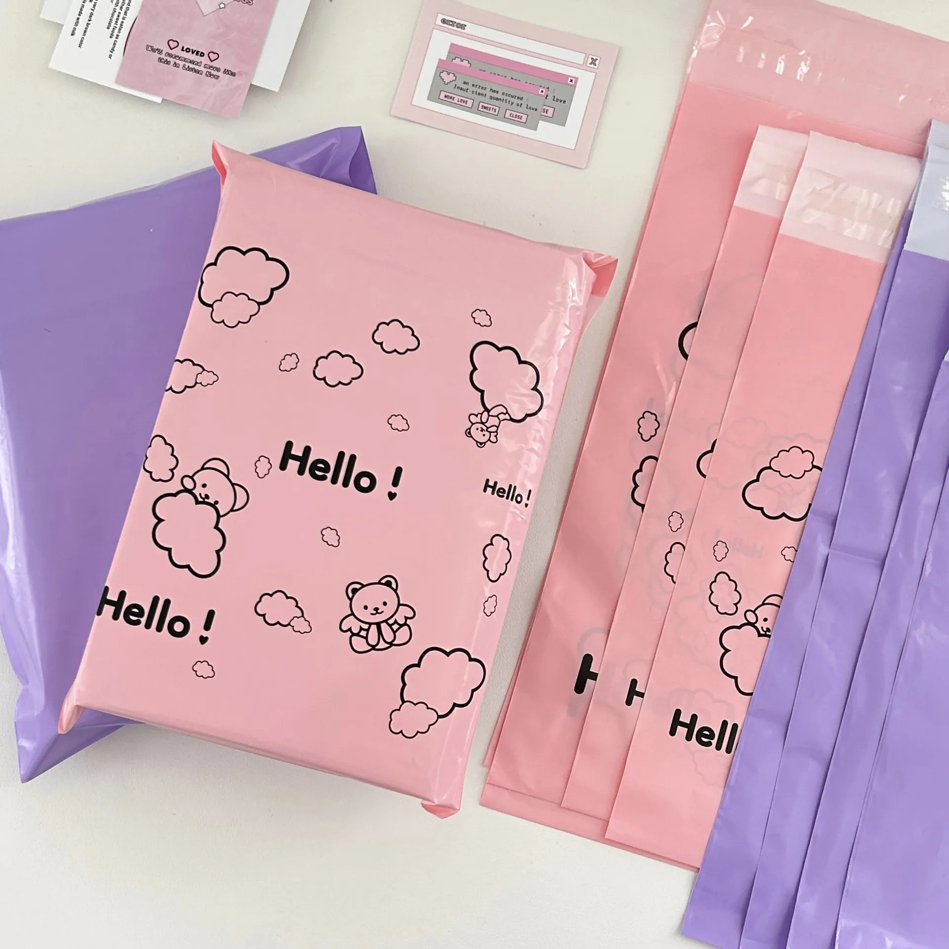 Cute Cartoon Bear Poly Mailers Shipping Bags Plastic Waterproof Self Sealing Mailing Envelopes For Packaging