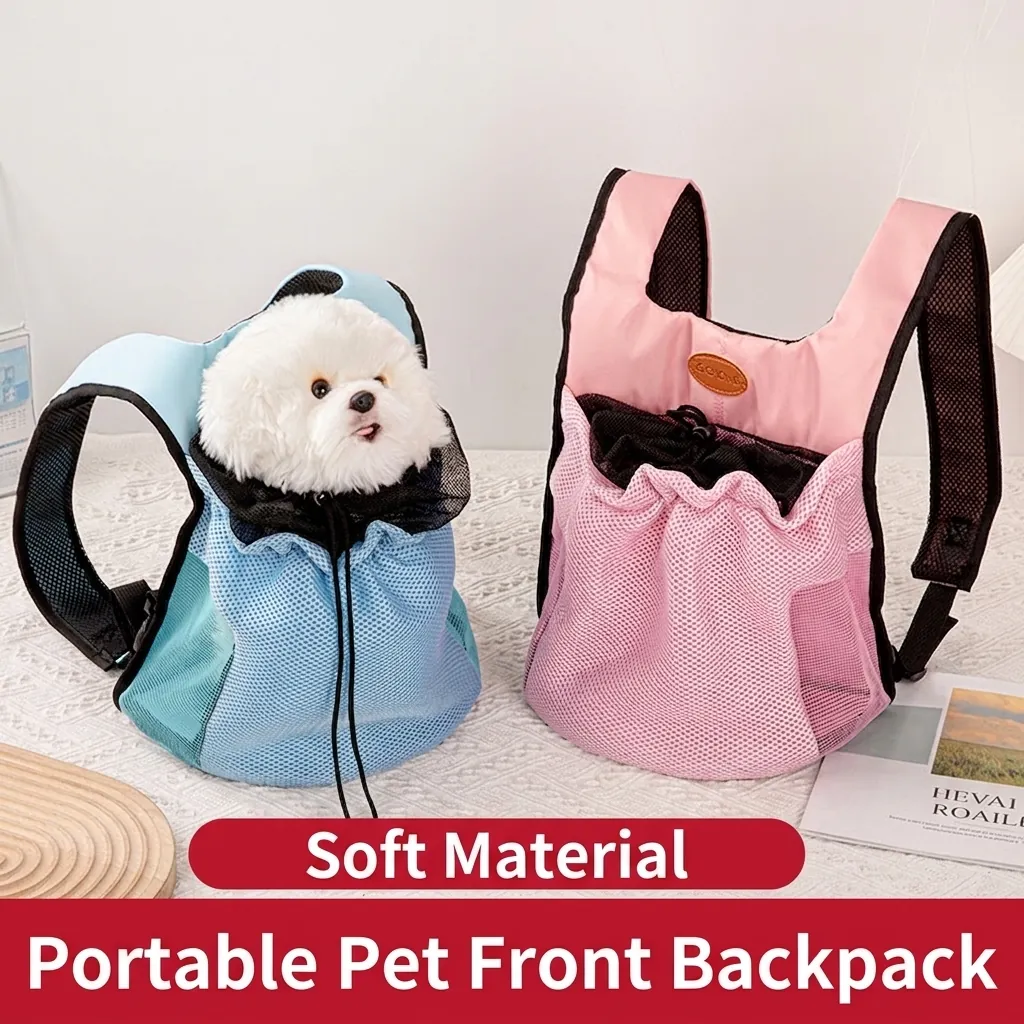 Sac À Dos De Transport Pour Animaux En Maille Respirante Portable En Polyester Pour Petits Chiens Et Chats