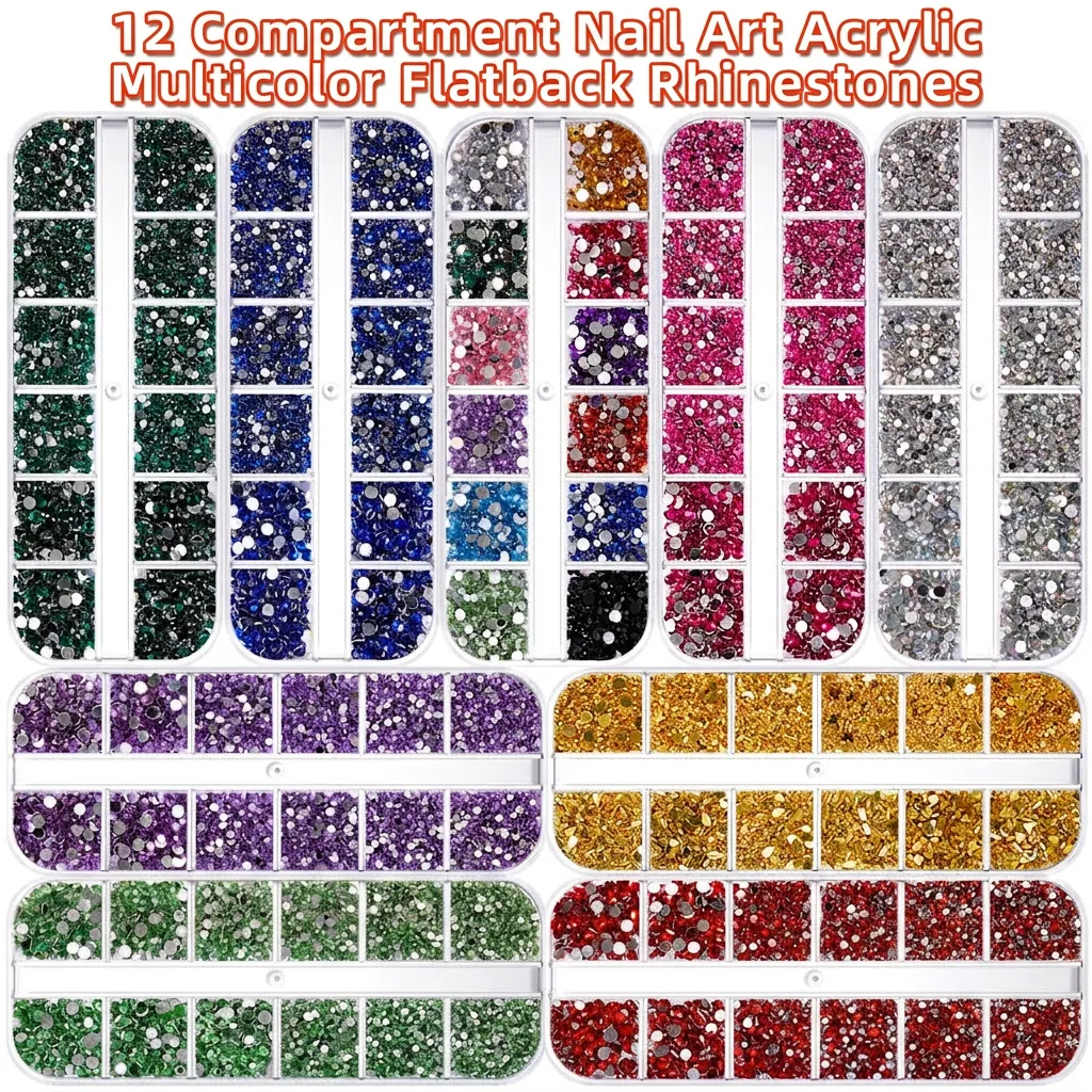 Strass Paillettes Per Nail Art Forme Miste Dorso Piatto Gioielli In Acrilico Cristallo Per Decorazione Manicure Fai Da Te Salone