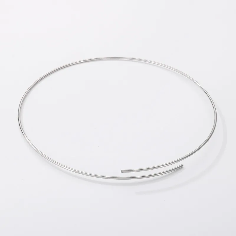 Minimalist Stainless Steel Choker Necklace Plain Surface Circular Neck Ring High Polished Fashion Jewelry For Women