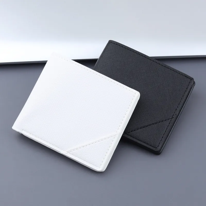 Herren Bifold Geldbörse Saffiano Muster PU Leder Schlank Kurz Kartenhalter Business Minimalist Beutel
