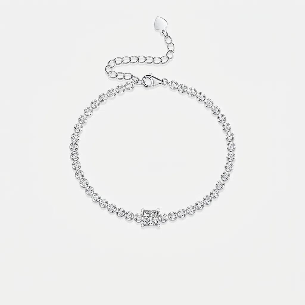 925 Sterling Silver Moissanite Magic Cube Bracelet Sparkling Zirconia Inlaid Tennis Chain Bracelet Adjustable Women Jewelry