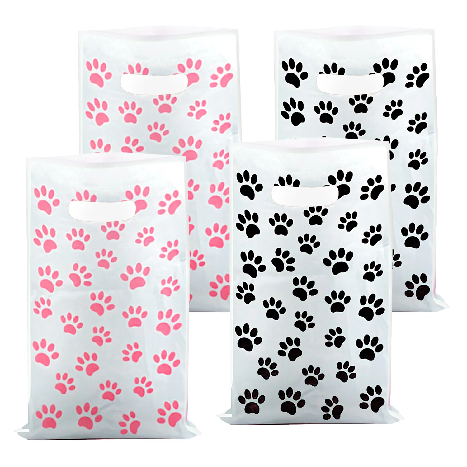 Plastic Gift Bags With Handles For Birthday Party Favors Soccer Basketball Panda Theme Candy Treat Packaging