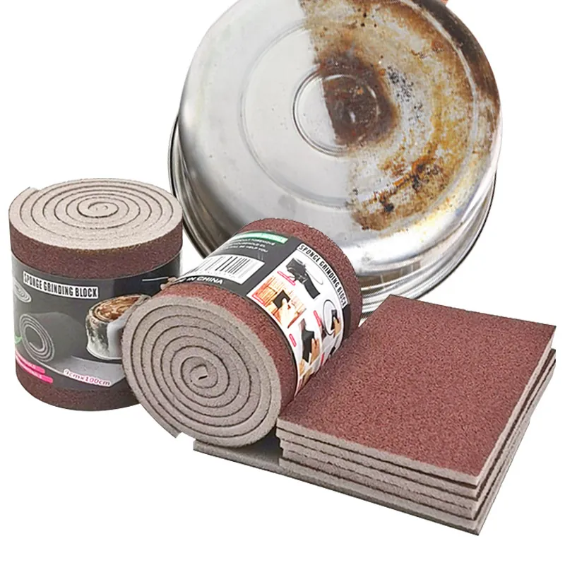 Spugna Smerigliata Spazzola Pulizia Cucina Gomma Magica Pentola Rimuovi Ruggine Paglietta Blocco Abrasivo