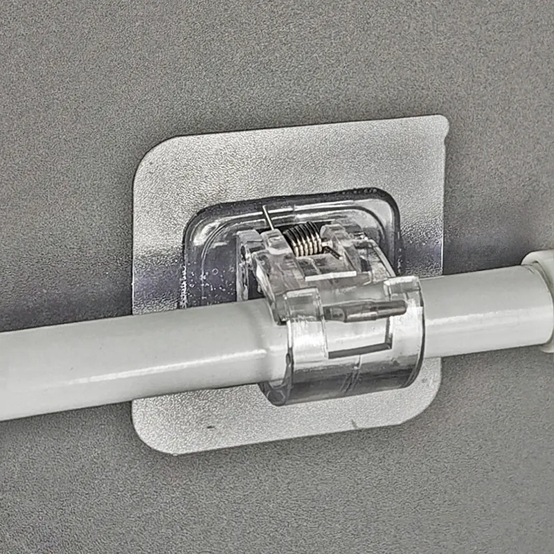 Supporti Per Aste Per Tende Autoadesivi Ganci Da Parete In Plastica Trasparente Clip Di Fissaggio Senza Foro Per Bagno Cucina