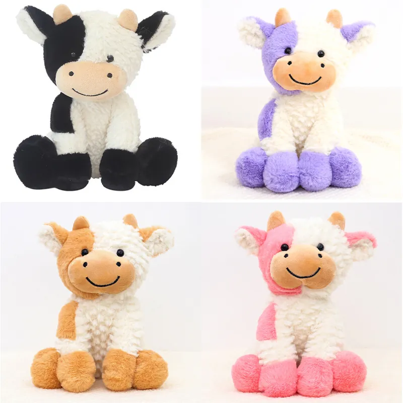 Peluche De Vaca Lindo Animal De Peluche Suave Con Algodón PP Para Decoración Del Hogar Regalo Estilos Sentados Y De Pie