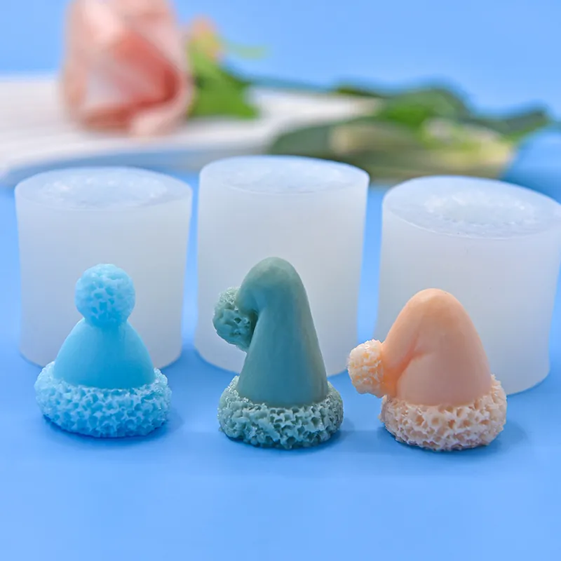 3D Weihnachtsmütze Silikonform Gestrickte Textur Für DIY Kuchen Mousse Schokolade Kerzen Seife Handwerk