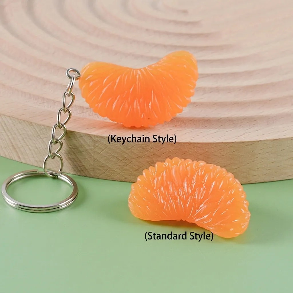 Realistic Simulation Orange Slice Keychain PVC Plastic Fruit Slice Pendant Creative Food Toy Photography Prop Novelty