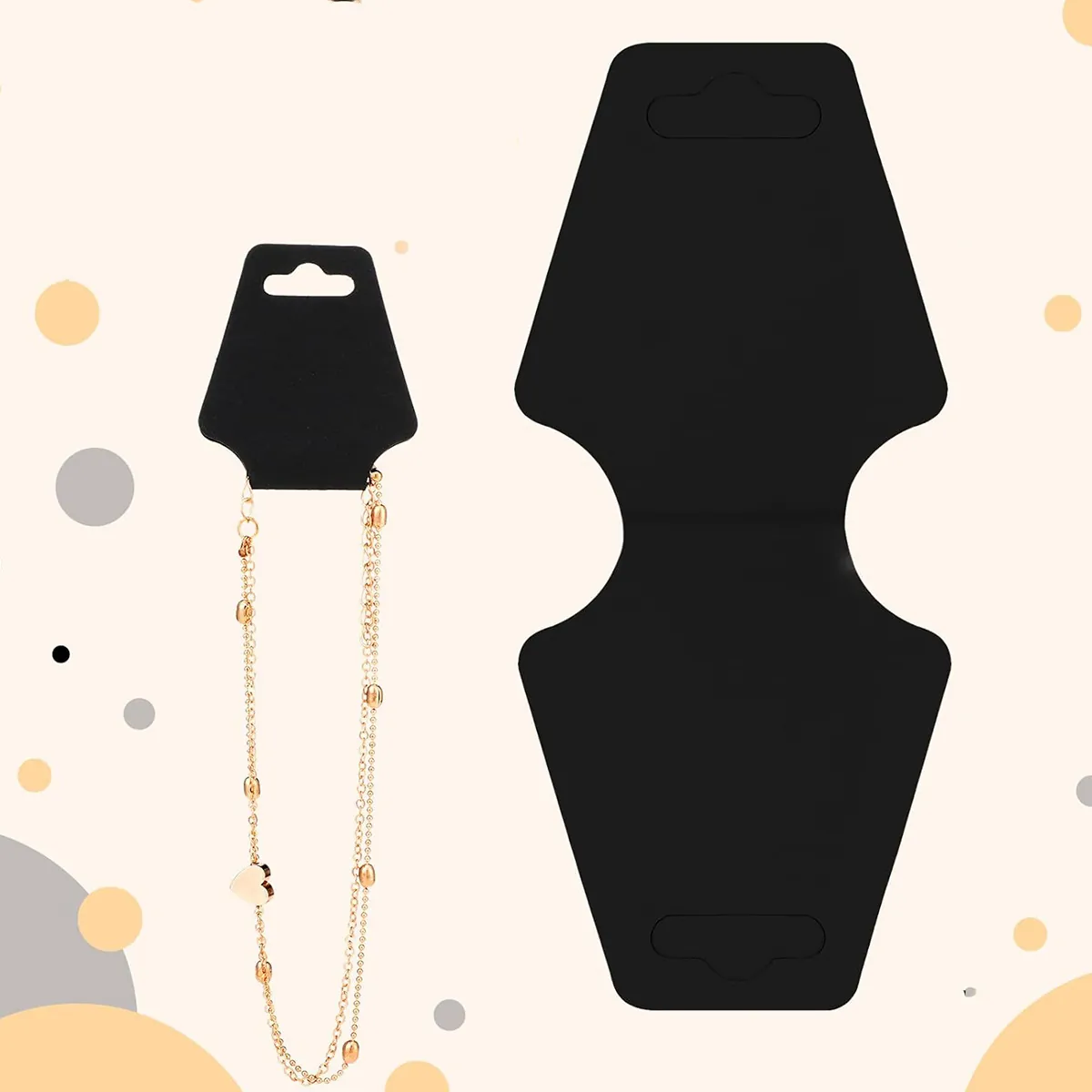 Jewelry Display Cards Kraft Paper Necklace Earrings Bracelet Hanging Tags Foldable Blank DIY Packaging Accessories