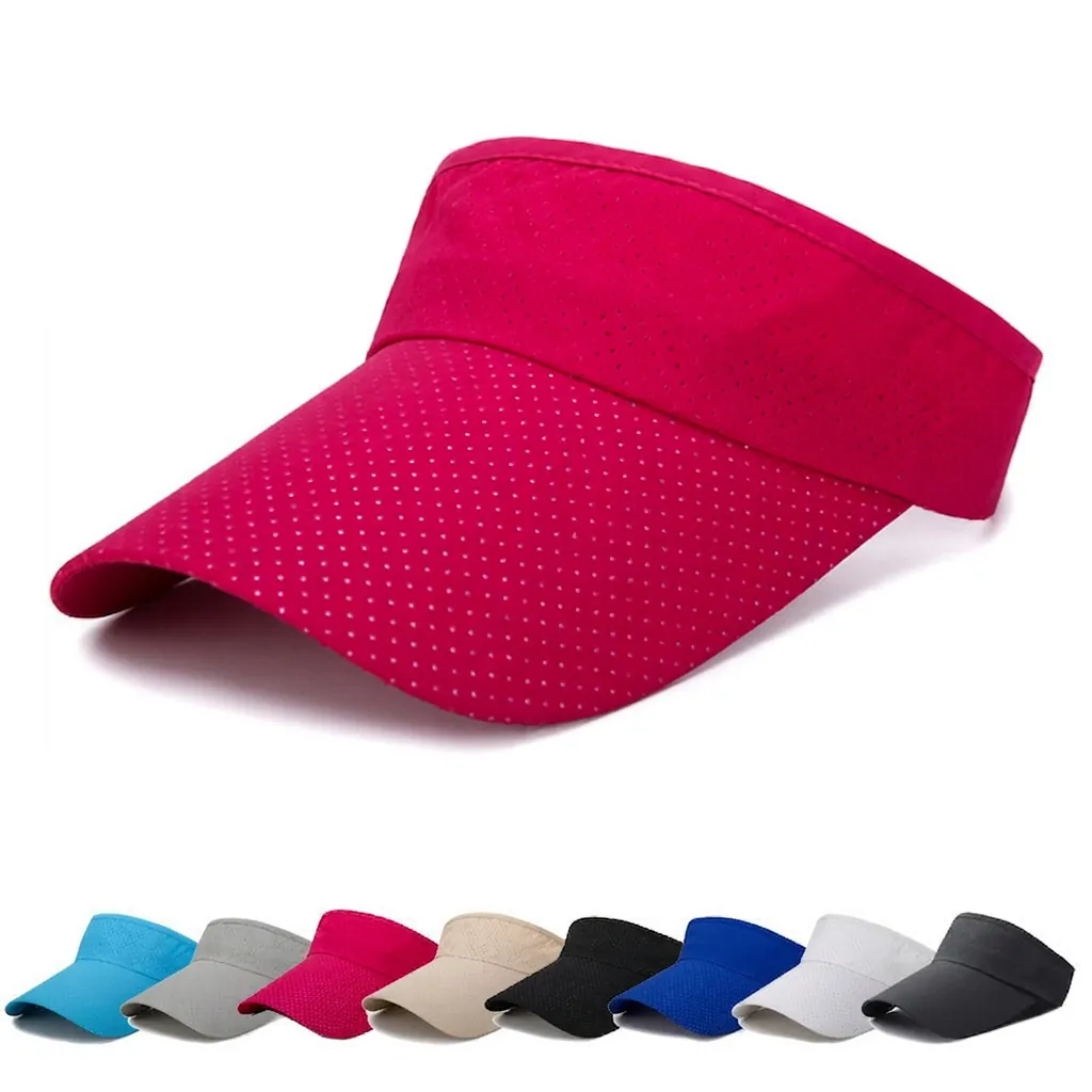 Cappello Visiera Parasole Maglia Traspirante Tesa Lunga Regolabile Asciugatura Rapida Per Tennis Golf Corsa All'aperto