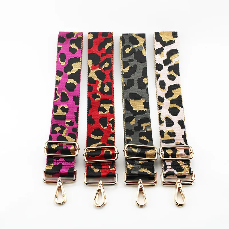 Adjustable Leopard Print Bag Strap Replacement Webbing Shoulder Strap For Crossbody Handbags Fashion