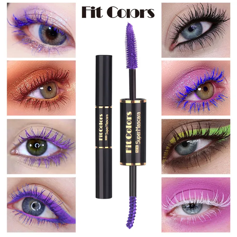 Waterproof Mascara Long Lasting Voluminous Curling Colorful Eye Makeup With Various Brush Heads For Thick Lashes