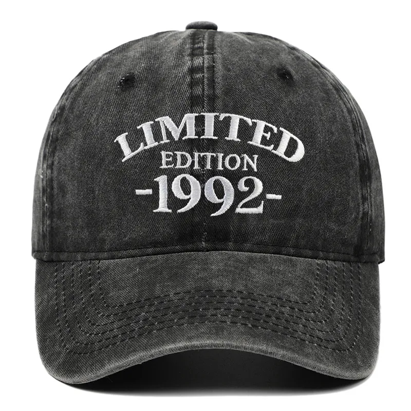 Baseball Cap Washed Cotton Embroidered 1992 Limited Edition Vintage Distressed Adjustable Hat For Men Women