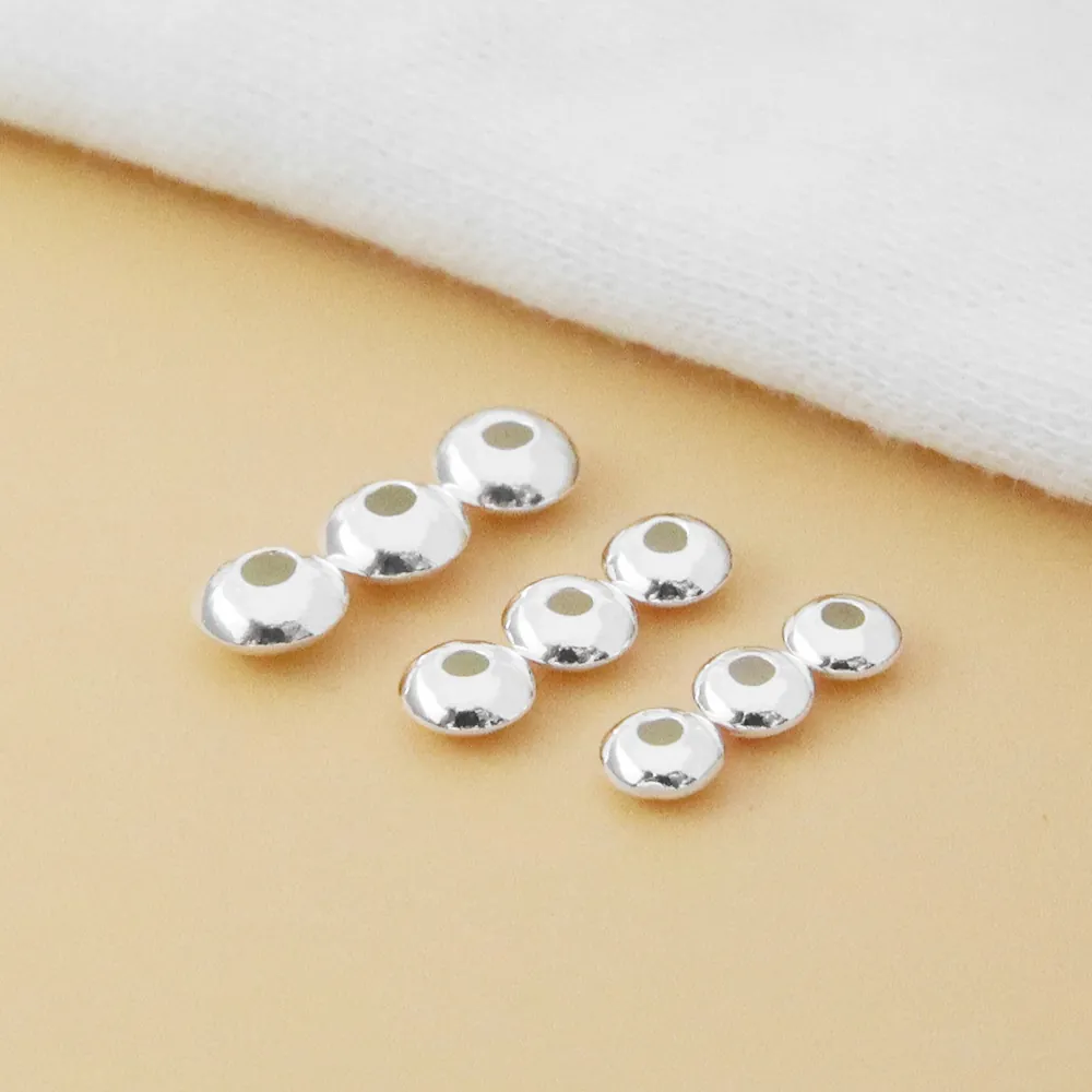 Cuentas Espaciadoras De Ábaco UFO De Plata De Ley 925 Cuentas Sueltas DIY Suministros Para Hacer Joyas Artesanía
